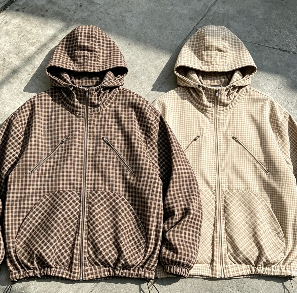 Plaid Zip-Up Everyday Outerwear