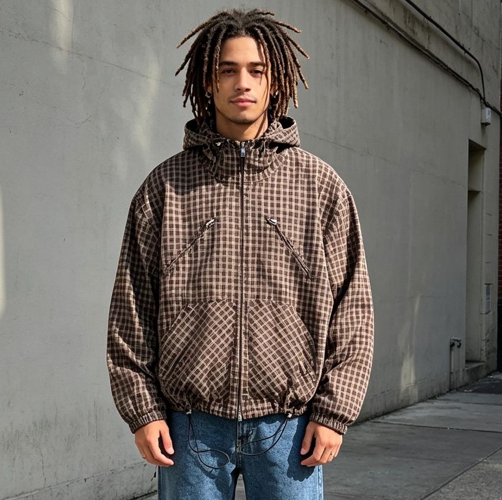 Plaid Zip-Up Everyday Outerwear