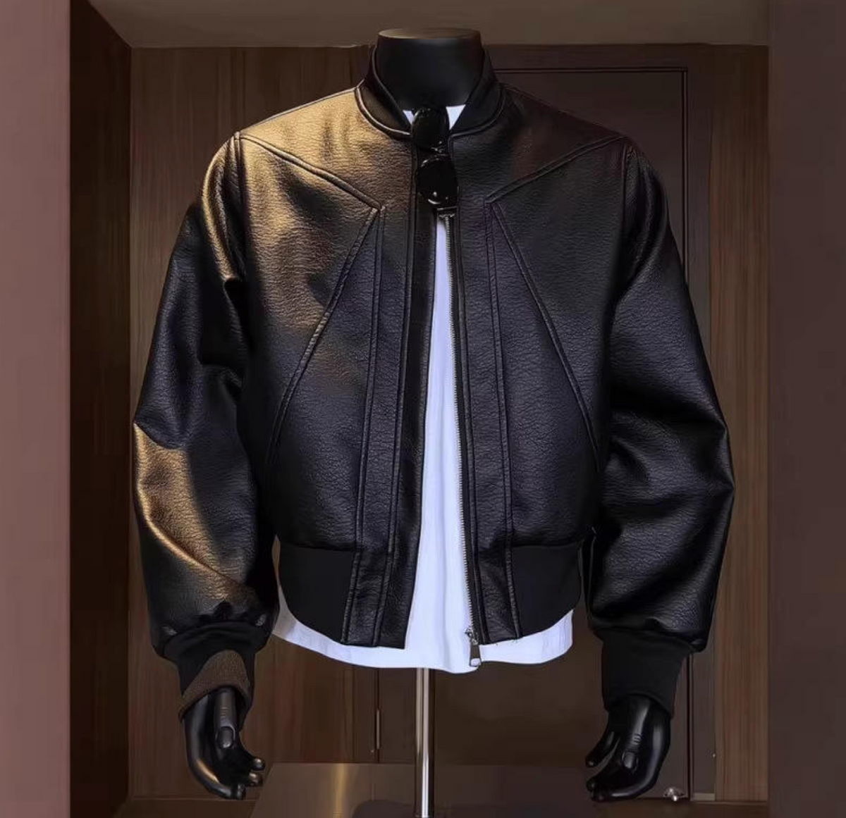 Classic Leather Bomber Jacket