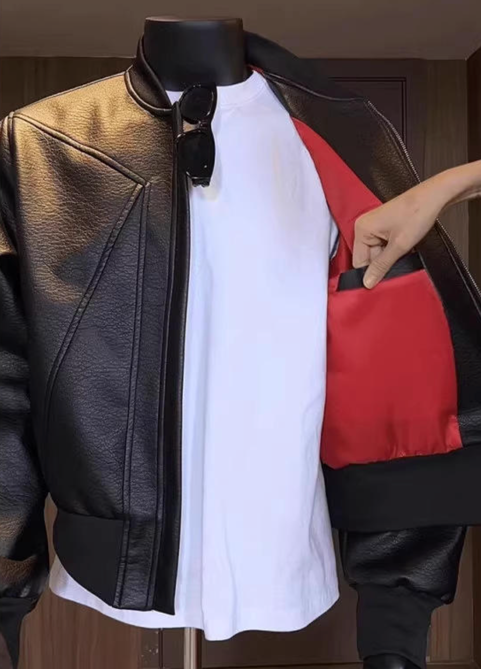 Classic Leather Bomber Jacket