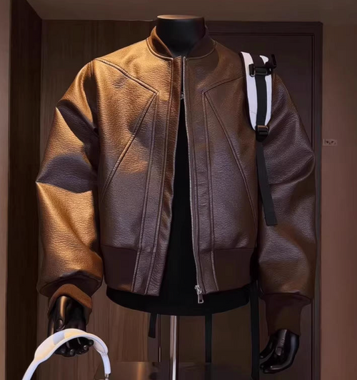 Classic Leather Bomber Jacket